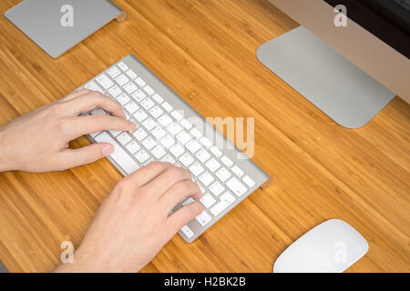 Man hands working on the laptop Stock Photo