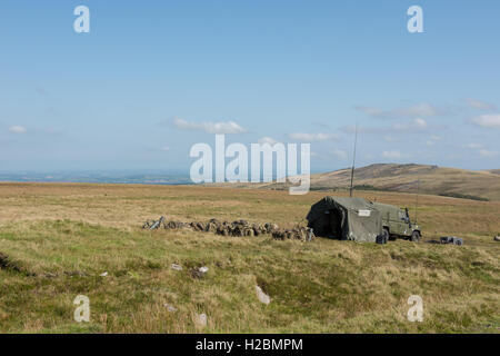 Soldiers from the British Army doing a Training Exercise on Okehampton Range within Dartmoor National Park,Devon,England,UK Stock Photo