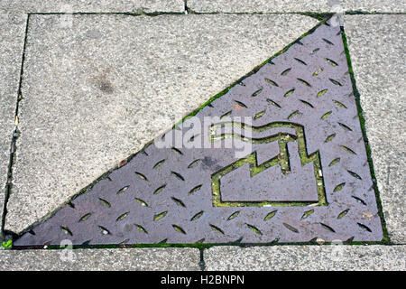 Madchester Commerative  Ironwork Northern Quarter Manchester Stock Photo