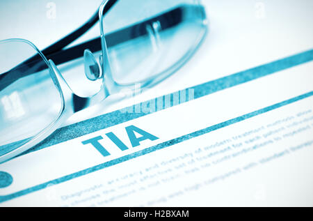 Diagnosis - TIA. Medicine Concept. 3D Illustration. Stock Photo