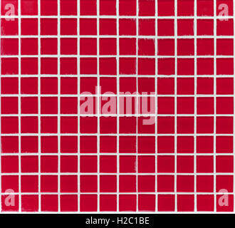 mosaic of small square glass tiles red Stock Photo