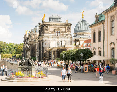 DRESDEN, GERMANY - AUGUST 22: Tourists in the historic center of Dresden, Germany on August 22, 2016. Stock Photo