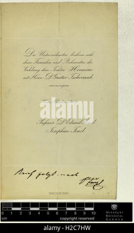 Correspondence - Fenzl (Eduard) and Engelmann (George) (Oct 01, 1866 (1)) Stock Photo
