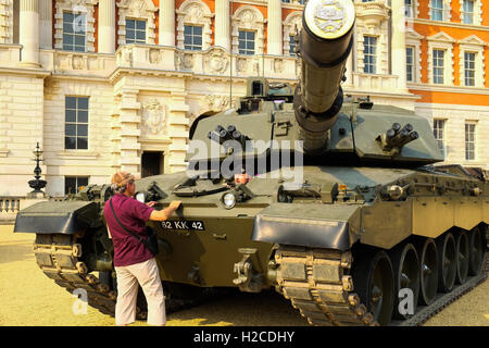 London, UK. 15th September 2016. To mark the centenary of the first use of a tank in war at the Battle of the Somme on the 15th  Stock Photo