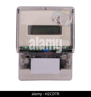 Electric two-tariff meter with clipping path Stock Photo