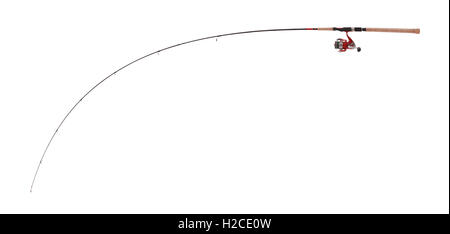 Spinning reel and bait for predatory fish. Fishing tackle on a wooden  background Stock Photo - Alamy