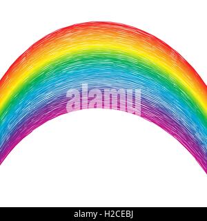 Drawing rainbow. Stylized a pencil. illustration Stock Vector