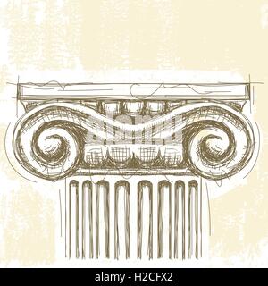 Illustration of classical Greek or Roman Ionic column Stock Vector ...