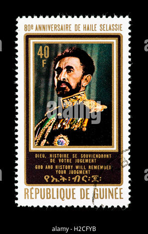 Postage stamp from Guinea depicting Emperor Halle Selassie. Stock Photo