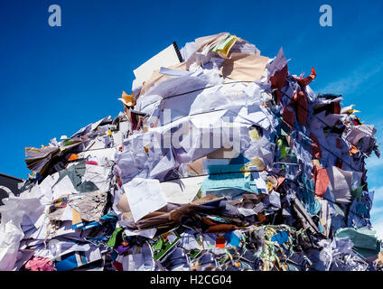 Compressed blocks of paper and cardboard ready for recycling Stock ...