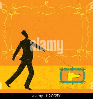 Man walking with dog Stock Vector Image & Art - Alamy