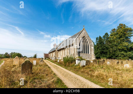 St Peter's Westleton, a 14th century thatched church in the Suffolk Coastal District, east England Stock Photo