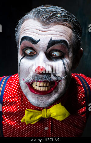 Terrible crazy clown and Halloween theme Stock Photo