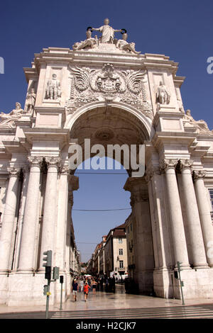 Arco da Rua Augusta Praca do Comercio Lisbon Portugal Stock Photo