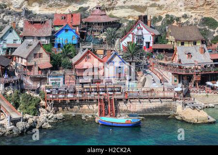 Popeye Village, Anchor Bay, Malta Stock Photo