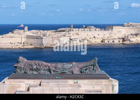 Valletta, memorial, Fort Ricasoli, Malta Stock Photo