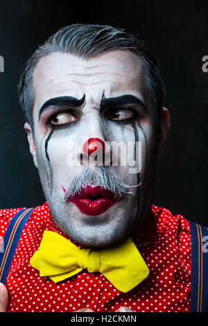 Terrible crazy clown and Halloween theme Stock Photo