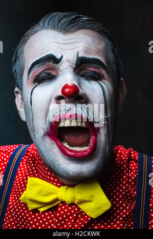 Terrible crazy clown and Halloween theme Stock Photo