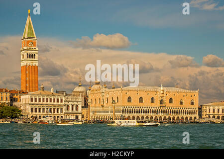Doge's Palace and St Mark's Campanile Venice Italy Stock Photo