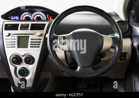 compact car interior isolated on white background Stock Photo