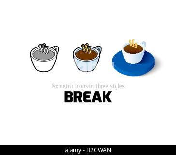 Break icon in different style Stock Vector