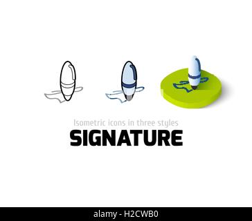 Signature icon in different style Stock Vector