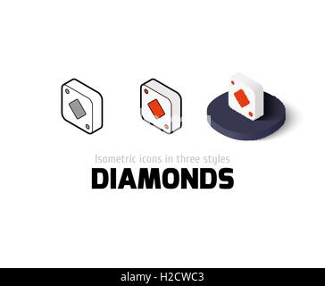 Diamonds icon in different style Stock Vector