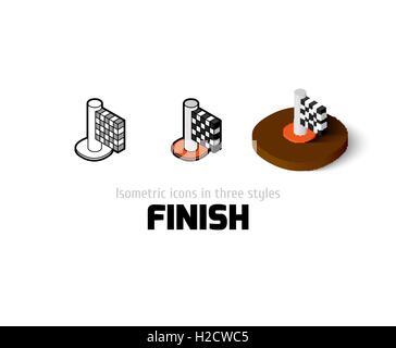 Finish icon in different style Stock Vector