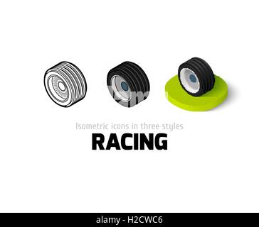 Racing icon in different style Stock Vector