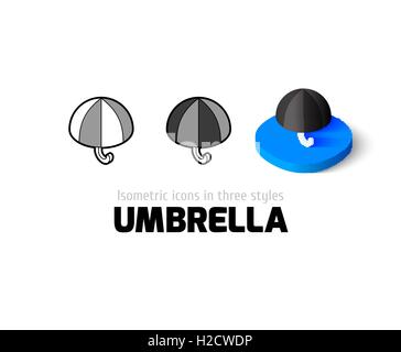 Umbrella icon in different style Stock Vector