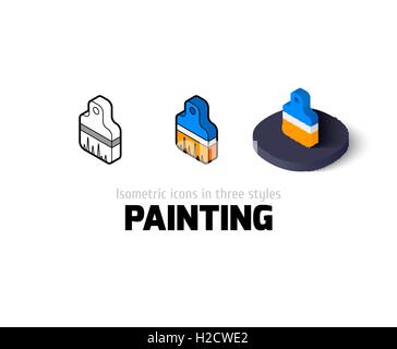 Painting icon in different style Stock Vector