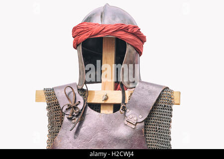 Reconquest moorish warrior armour suits. Isolated over white background Stock Photo