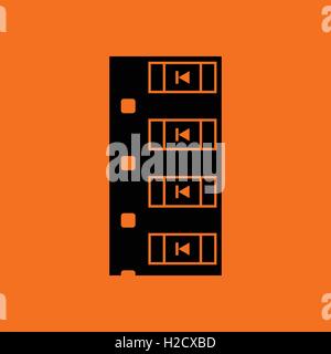 Diode smd component tape icon. Orange background with black. Vector illustration. Stock Vector