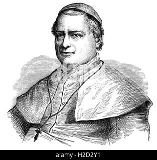 Pope Pius IX (1792 – 1878), born Giovanni Maria Mastai-Ferretti, reigned as Pope from 16 June 1846 to his death in 1878. He was the longest-reigning elected pope in the history of the Catholic Church, serving for over 31 years. Stock Photo