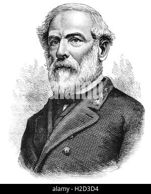 General Lee, Robert Edward Lee (1807 – 1870) was an American general known for commanding the Confederate Army of Northern Virginia in the American Civil War from 1862 until his surrender to General Grant on April 9, 1865, at the Battle of Appomattox Court House. Stock Photo