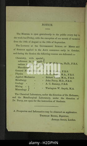 A descriptive catalogue of the rock specimens in the Museum of Practical Geology Stock Photo