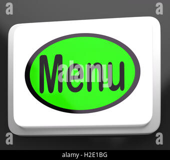 Menu Button Shows Ordering Food Menus Online Stock Photo - Alamy