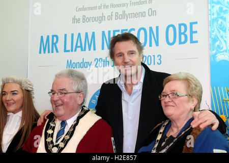 Liam John Neeson, OBE (born 7 June 1952) is an actor from Northern Ireland. In 1976, he joined the Lyric Players' Theatre in Bel Stock Photo