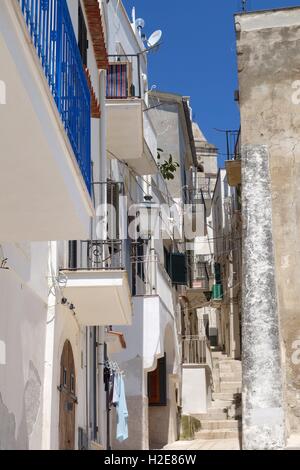 typical alley in Vieste | usage worldwide Stock Photo