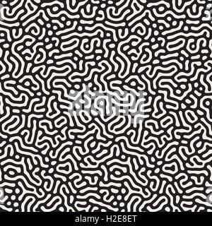 Vector Seamless Black and White Organic Lines Pattern Stock Vector