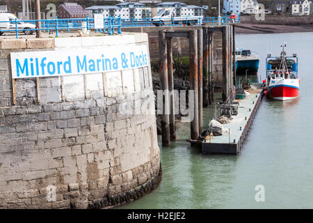 Fishing at Milford Haven Stock Photo