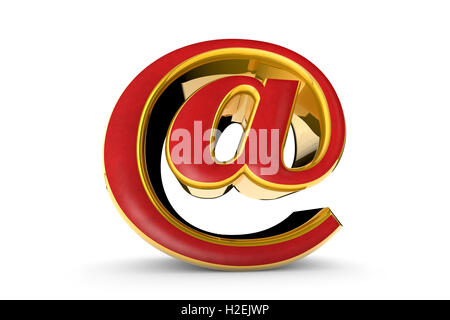 E-mail red&gold symbol. Isolated over white. Available in high-resolution and several sizes to fit the needs of your project. 3D Stock Photo