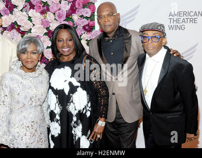 New York, USA. 26th September, 2016.  Cicely Tyson, LaTanya Richardson, Samuel L. Jackson and Spike Lee attend American Theater Wing Honoring Cicely Tyson at 2016 Gala at the Plaza Hotel  on September 26, 2016 in New York City . Credit:  MediaPunch Inc/Alamy Live News Stock Photo