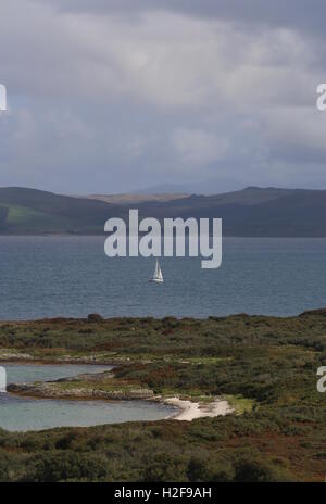 Yacht in Sound of Gigha Scotland  September 2016 Stock Photo