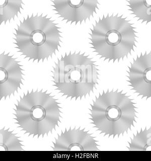 Circular Saw Steel Disc Seamless Pattern Stock Vector