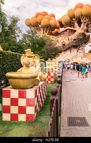 Castelnuovo del Garda, Italy - September 8, 2015: Gardaland Theme Park in Castelnuovo Del Garda, Italy. Three million people vis Stock Photo