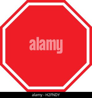 Blank stop sign, vector illustration. Stock Vector