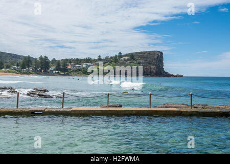 Avalon Beach and Rock Pool NSW Australia. Stock Photo
