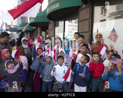 Indonesian American children at American Muslim Day Parade in New York City, 2016. Stock Photo