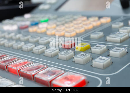 switcher vision mixing panel in a television gallery. Stock Photo
